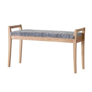 Meja Bänk Lackad Ek/Fårskinn Ljusgrå