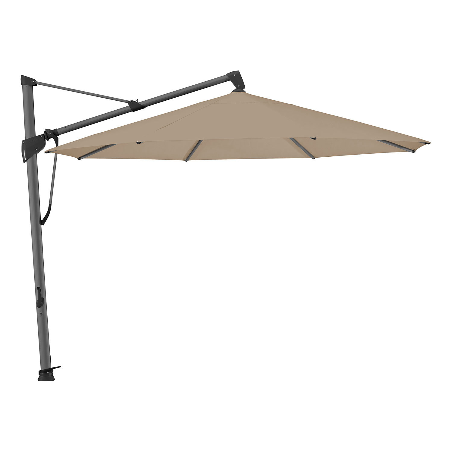 Sombrano S+ frihängande parasoll 350 cm kat.5 antracite alu / 650 camel