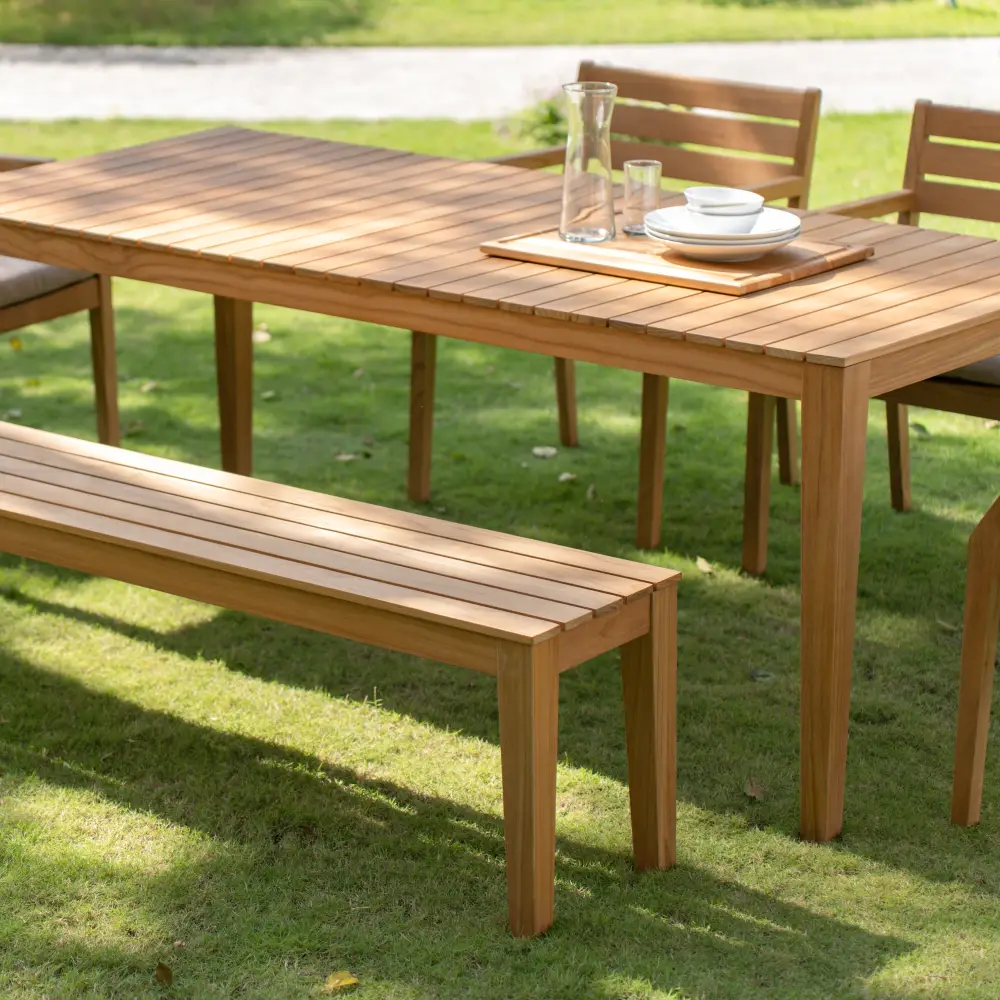 Gunnaröd bänk teak inkl dyna Grön