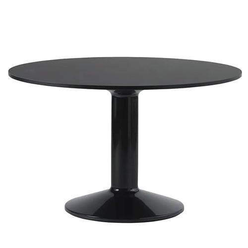 Midst matbord 120 cm - Black Linoleum Black