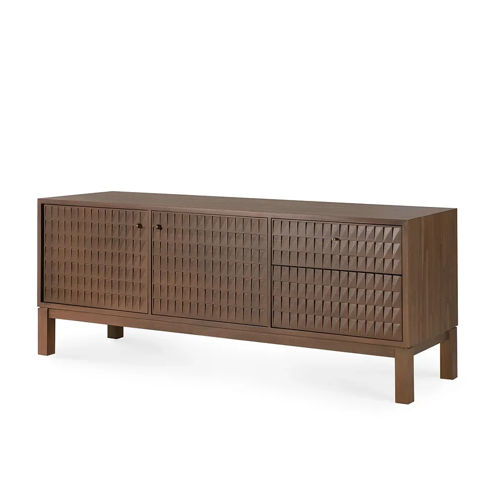 TV-bänk i teak Sono Light Brown L160 cm