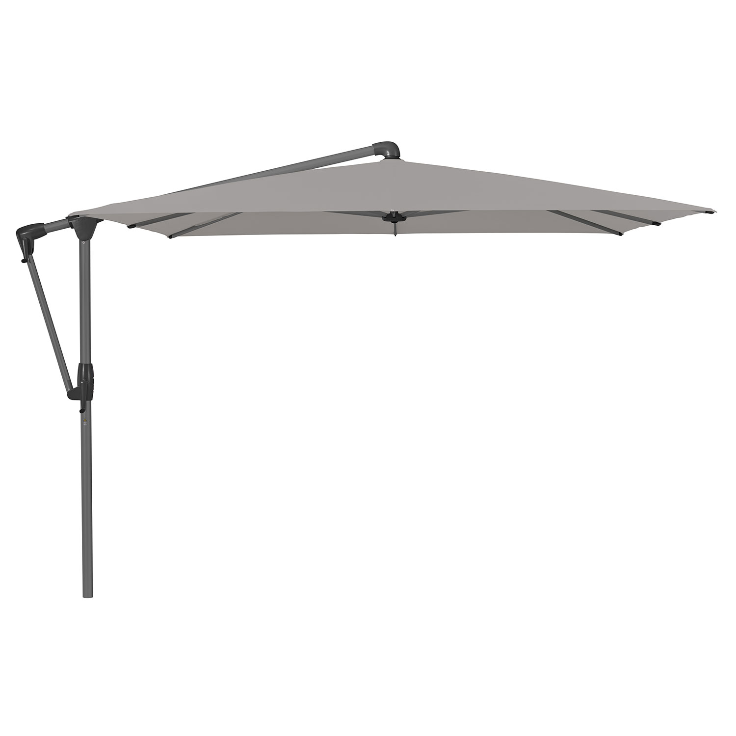 Glatz Sunwing Casa frihängande parasoll 270×270 cm kat.5 antracite alu / 652 silver