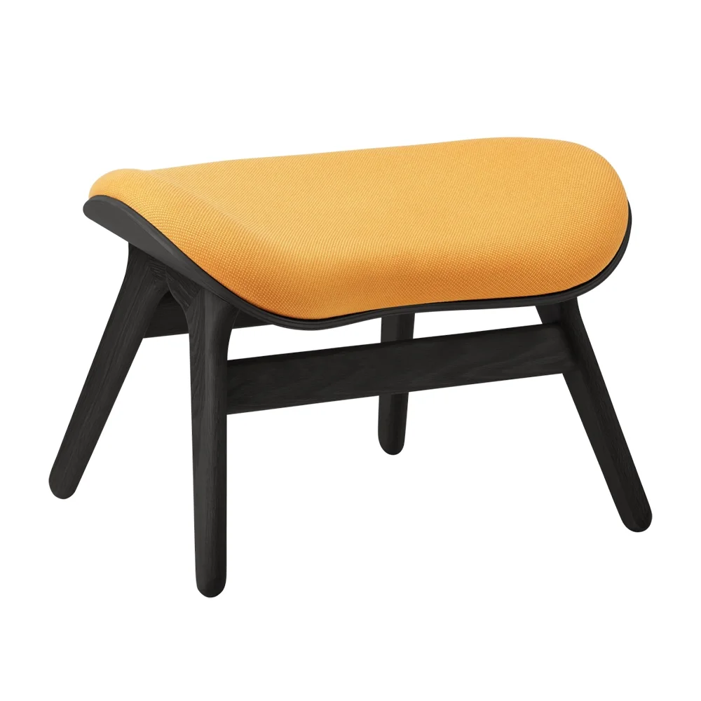 A Conversation Piece Ottoman Fotpall Black Oak/Tangerine