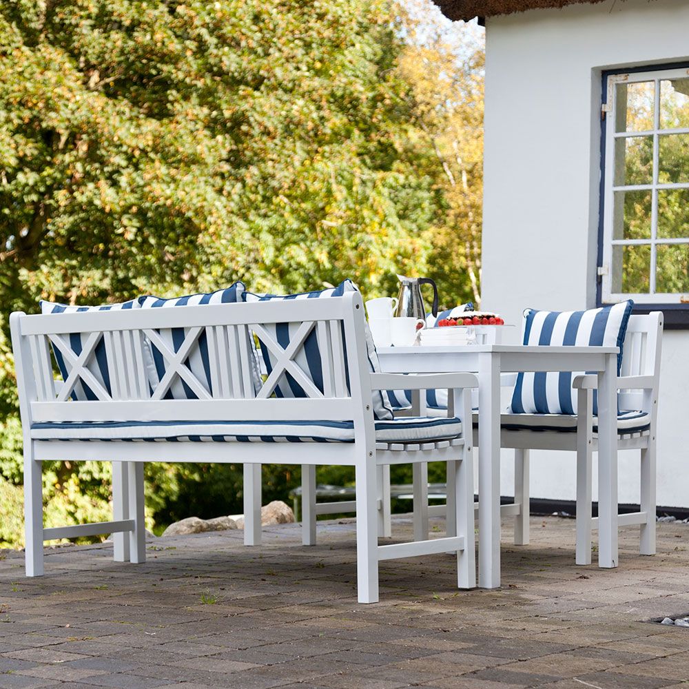 Rosenborg fåtölj vit mahogny 