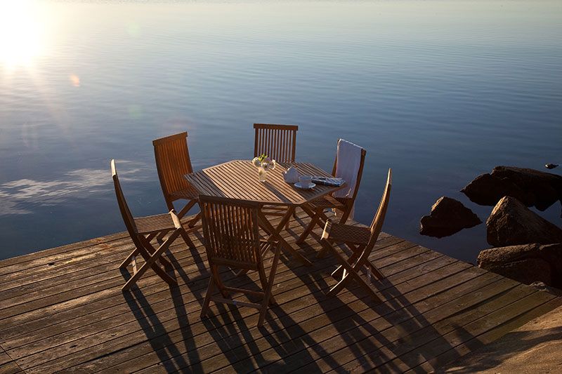 Viken fällstol teak 