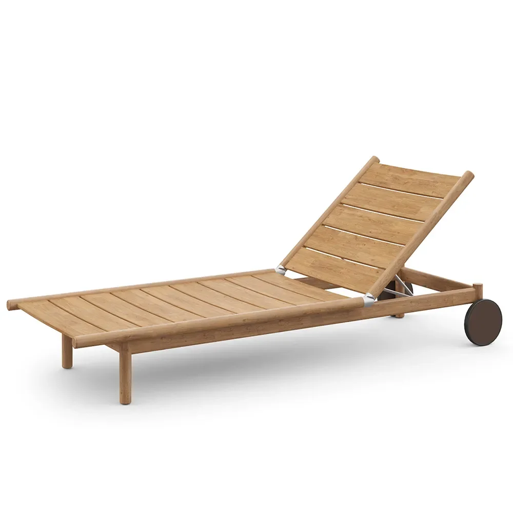 TIBBO solsäng med hjul BP1 teak 0205 vulcano 0305