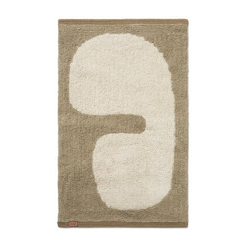Tvättbar Badrumsmatta i Ekologisk Bomull Dark Taupe/Off-white