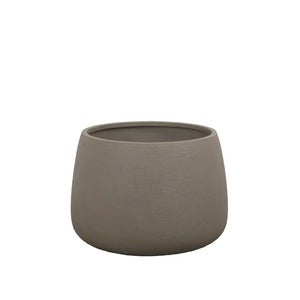 Soil kruka rund mellan Taupe structure, fiberglas