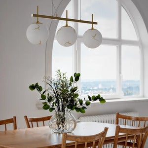 Bellagio taklampa L82cm mässing/vit