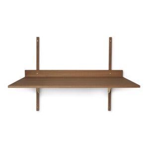 Sector Väggmonterat Skrivbord - Smoked Oak/Brass