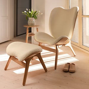 A Conversation Piece Ottoman Fotpall Oak/Teddy White