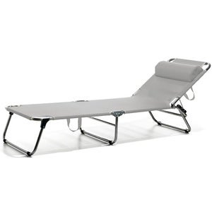 Amigo solsäng whitegrey aluminium/textilene 