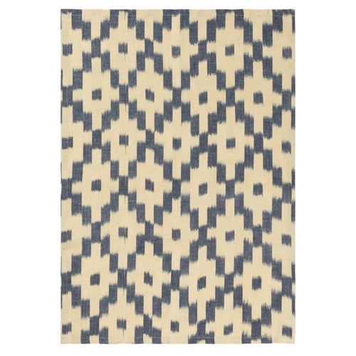 Ikat Kökshandduk - Ink Blue/Off-white