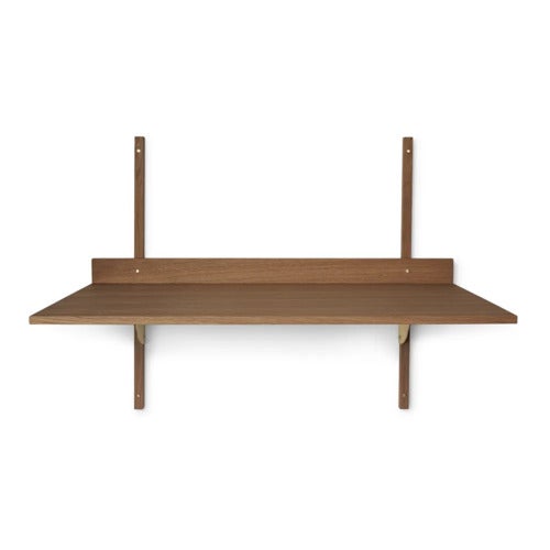 Sector Väggmonterat Skrivbord - Smoked Oak/Brass