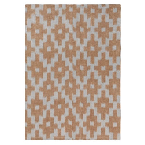 Ikat Kökshandduk - Mist Blue/Terracotta