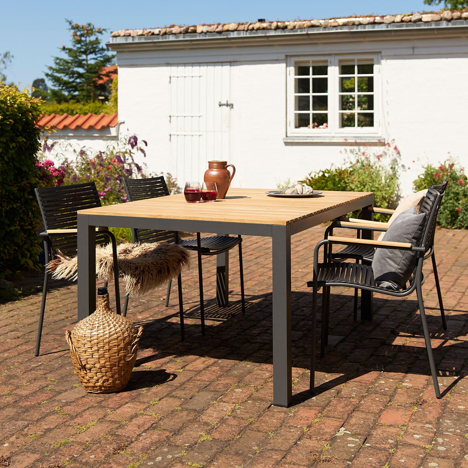 Mood extreme bord 100x167 cm antracit teak 