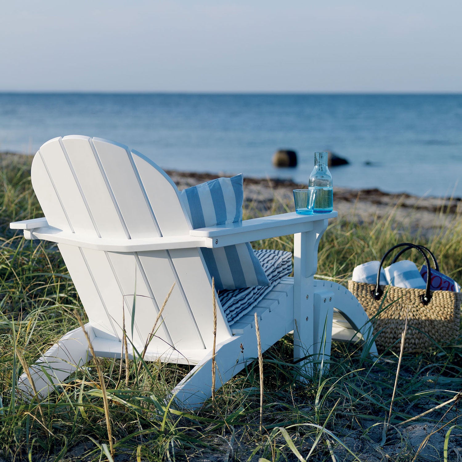 Adirondack däckstolspall vit 