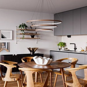 Trione Taklampa Ø80cm LED valnöt