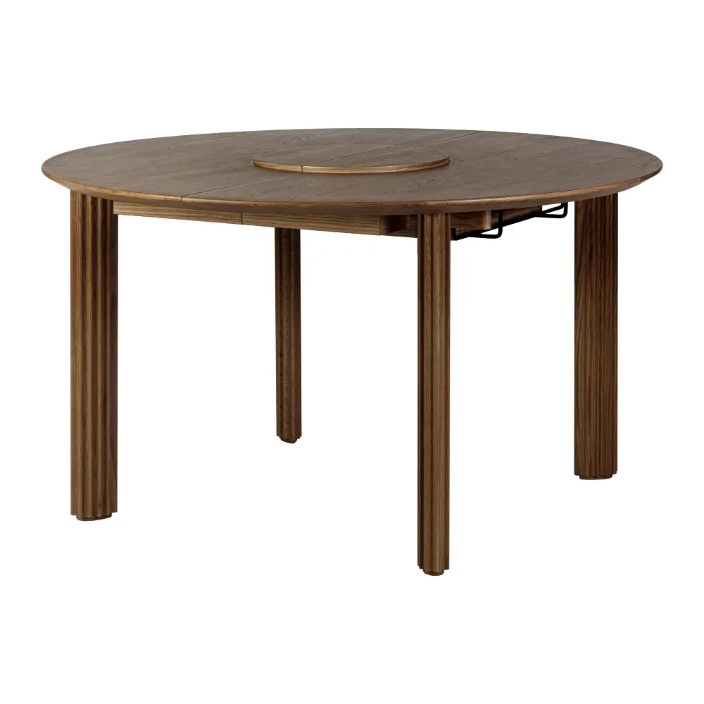 Comfort Circle Matbord med förlängning 132-202x132 Dark Oak