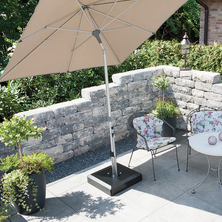 Parasollfot med hjul Alu-Vario 50 kg vit 