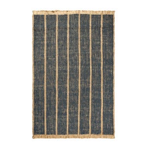 Athens Handvävd Jutematta 200x300 cm - Natural/Ink Blue