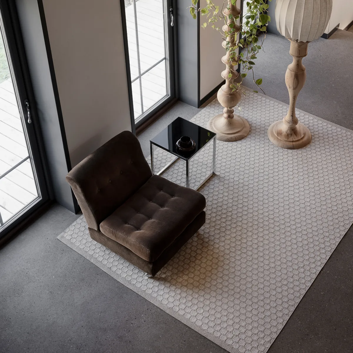 Vändbar Plastmatta MIMI Beige/Vanilla 180 x 260 cm