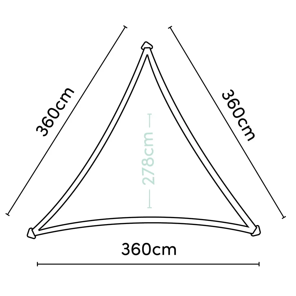 Coolfit solsegel triangulärt 360x360cm beige