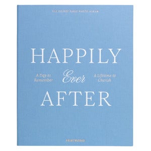 Bröllopsfotoalbum Happily Ever After Blue