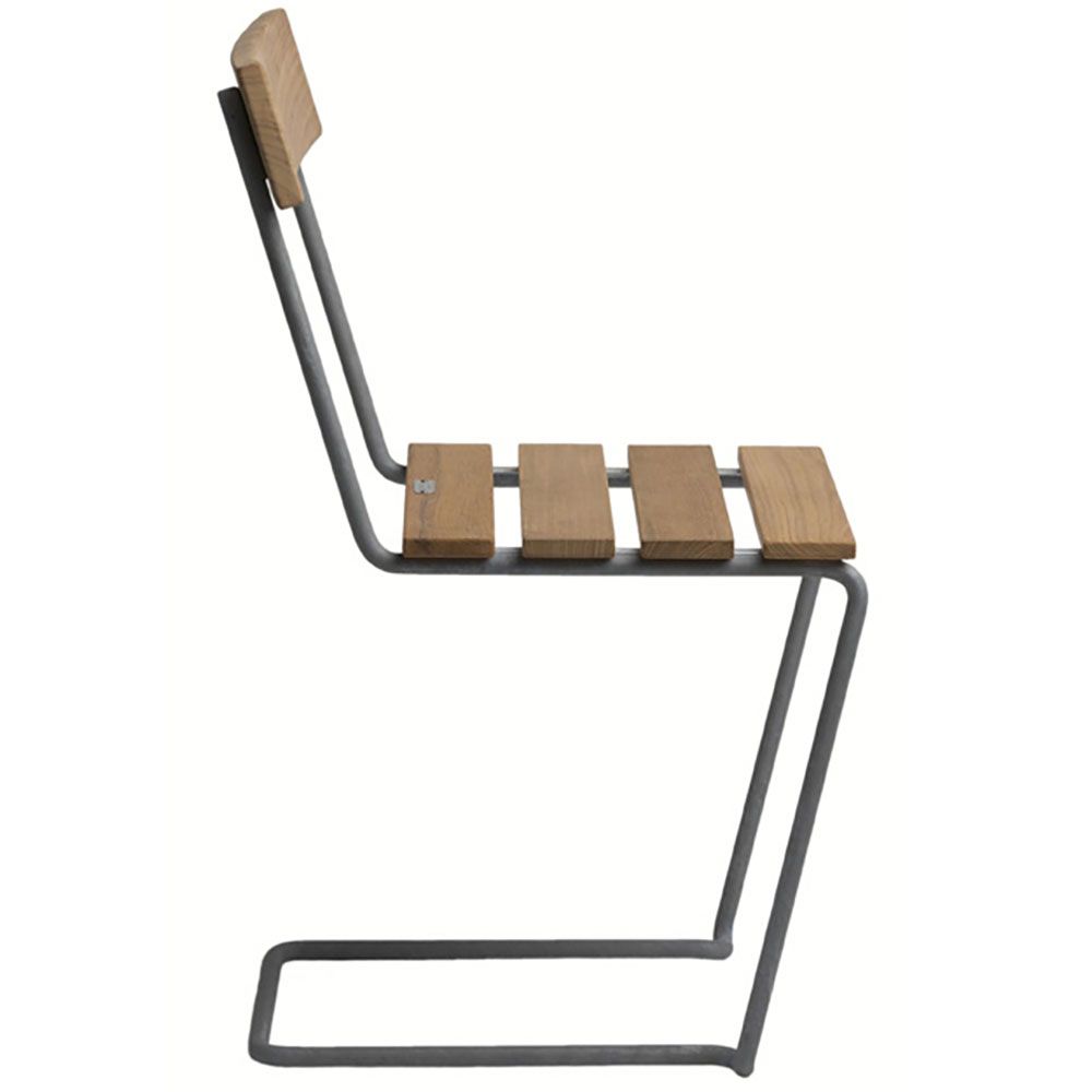 Stol 1 Obehandlad Teak / Varmförzinkat Stativ