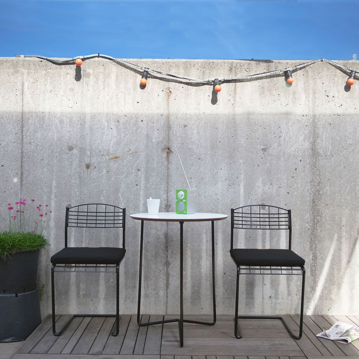 Bord High Tech 60 Vit Laminat / Svart Stativ