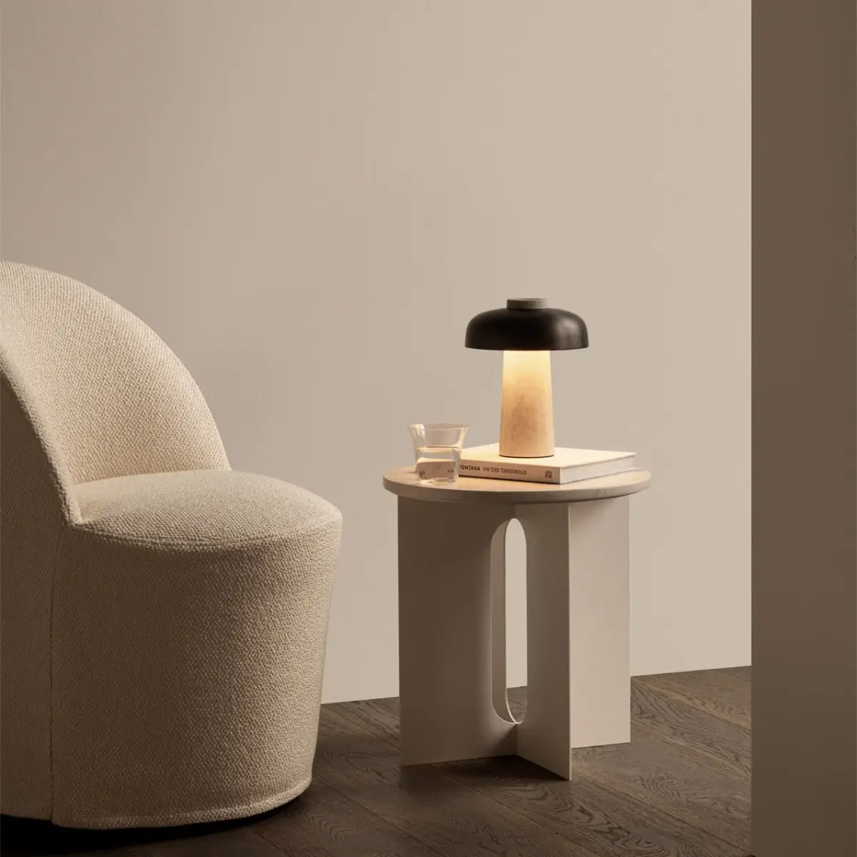Androgyne Sidobord/underrede Ivory Stål - Ø40 cm