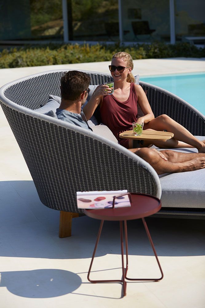 Peacock solsäng grå inkl. dynor