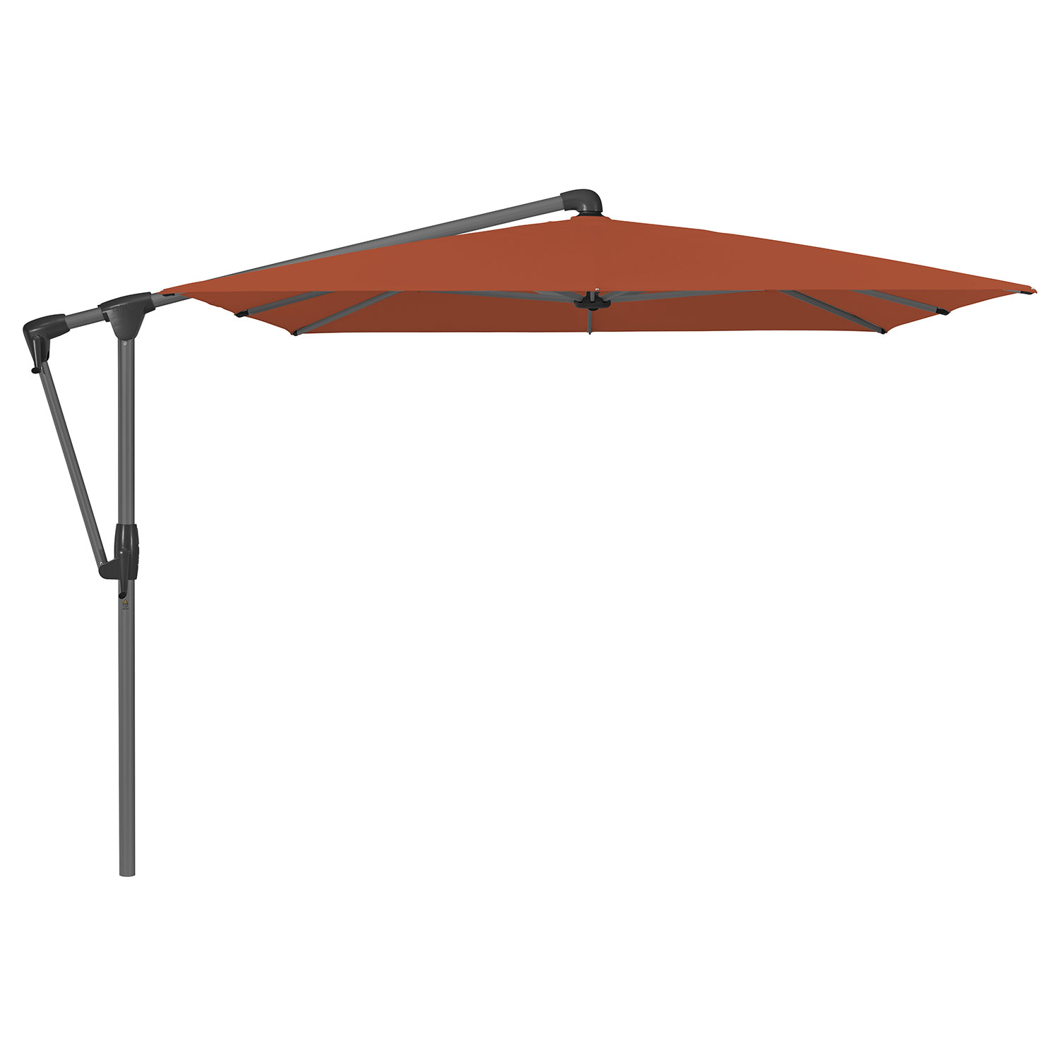 Glatz Sunwing Casa frihängande parasoll 300×240 cm kat.5 antracite alu / 513 fire red