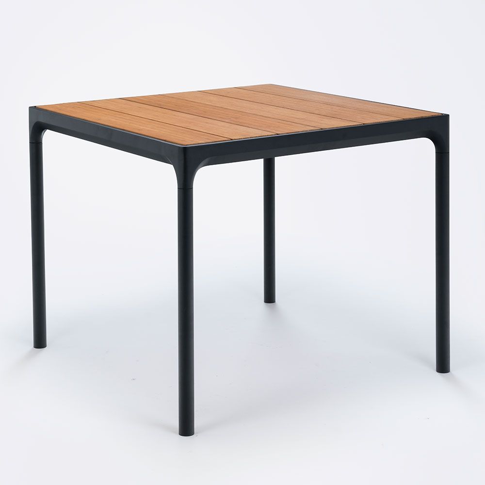 Produktfoto för Houe, Four matbord 90x90 cm svart/bamboo aluminium