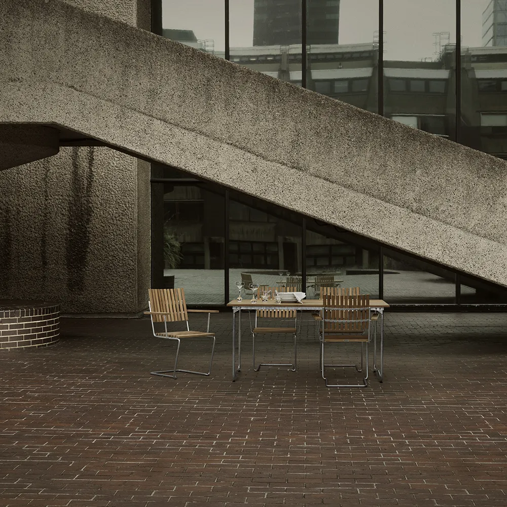 Bovik bord 150 teak / galv