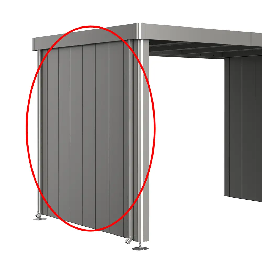 Sidoväggar till sidotak trädgårdsskjul Neo 3A/3B/3C metallic grå