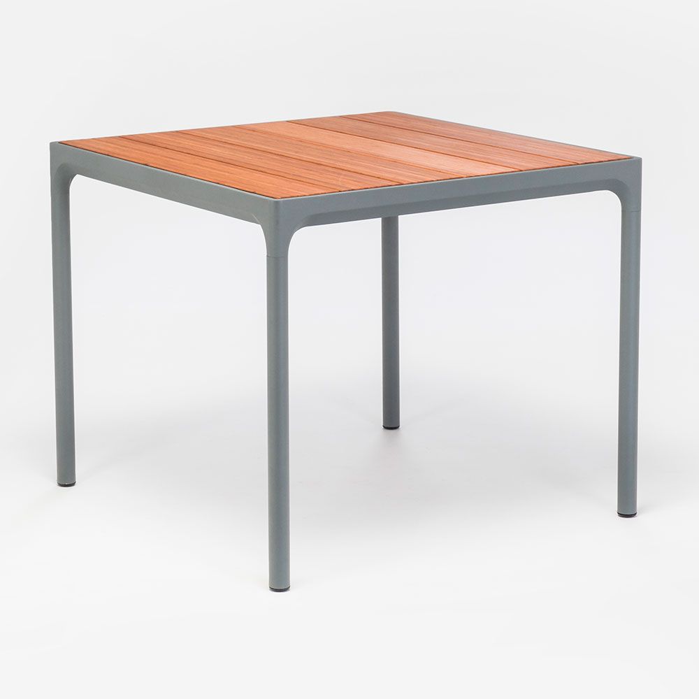 Image of Houe, Four matbord 90x90 cm grå/bamboo aluminium