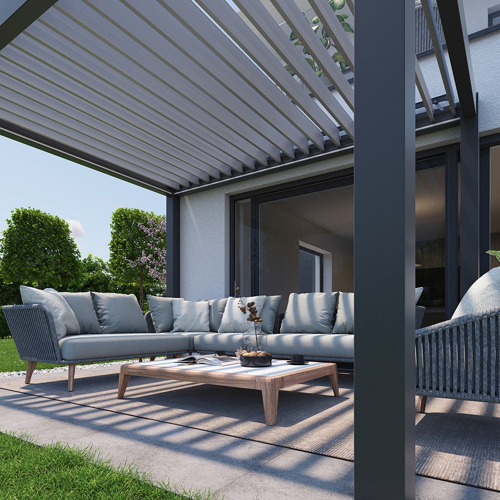  Pergola storlek 3 x 3 metallic mörkgrå/silver