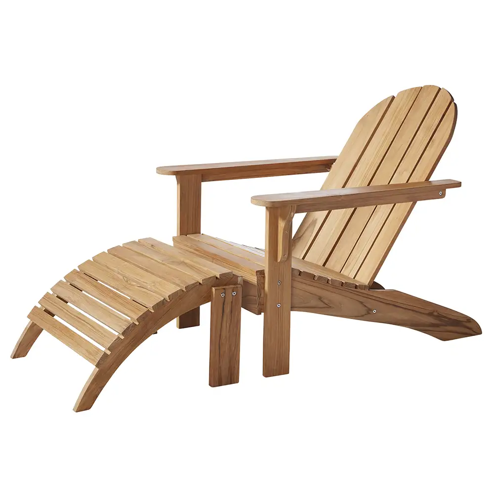 Adirondack fåtölj inkl. pall teak
