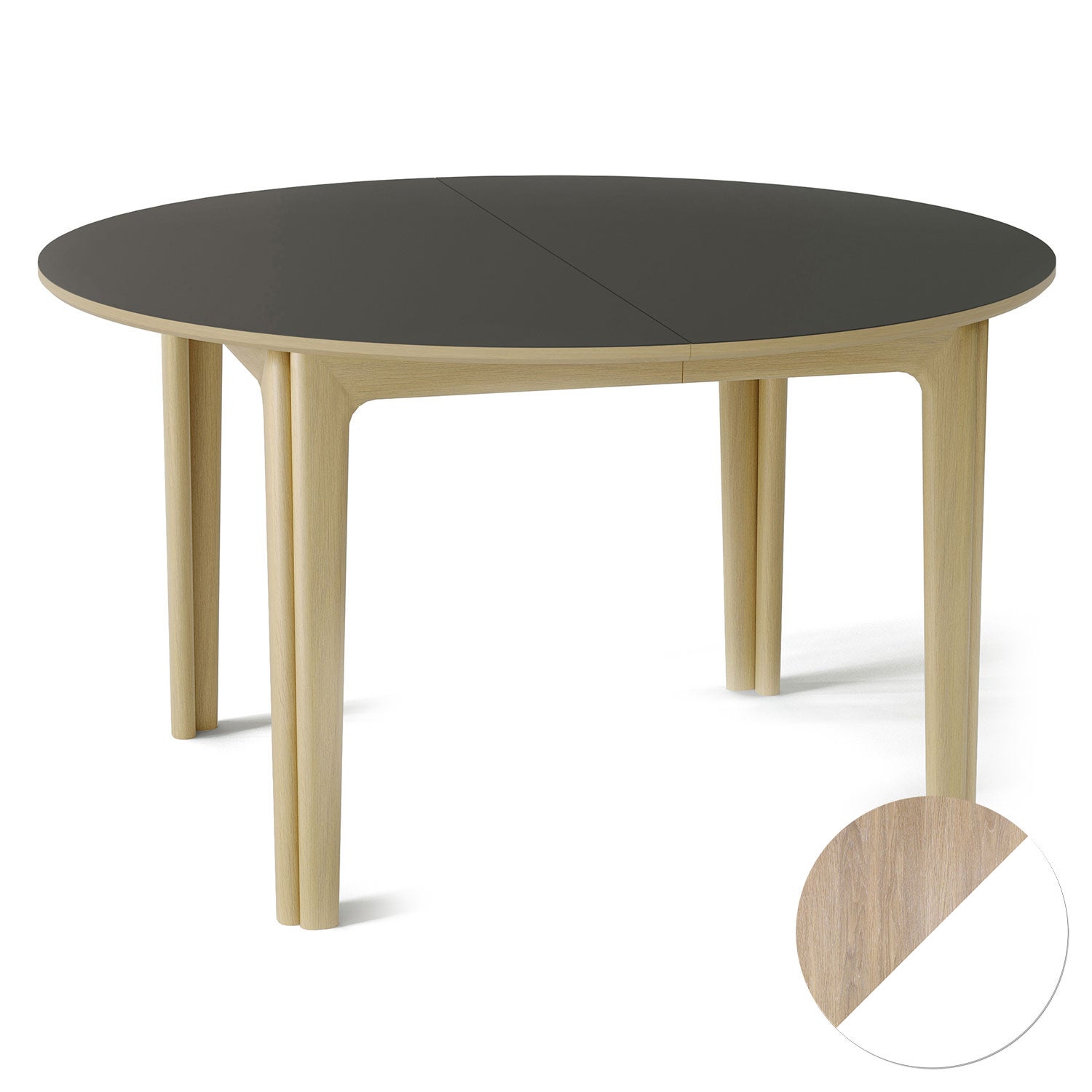 Sm112 matbord Ek Vitolja/Vit Laminat