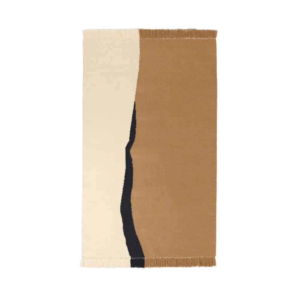 Soil Kelim Matta 140x200 cm - Dark Sand/Off-white
