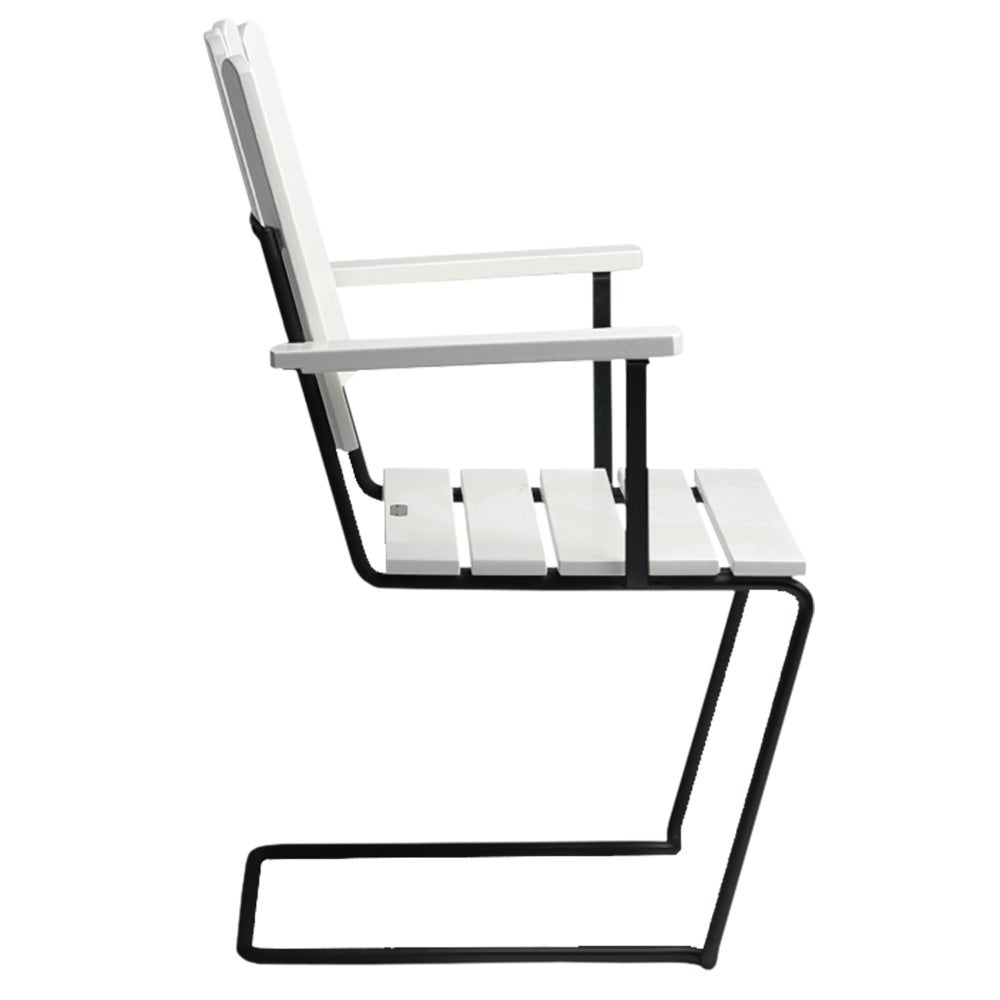 A2 Fåtölj Vitlackad Ek / Svart Stativ