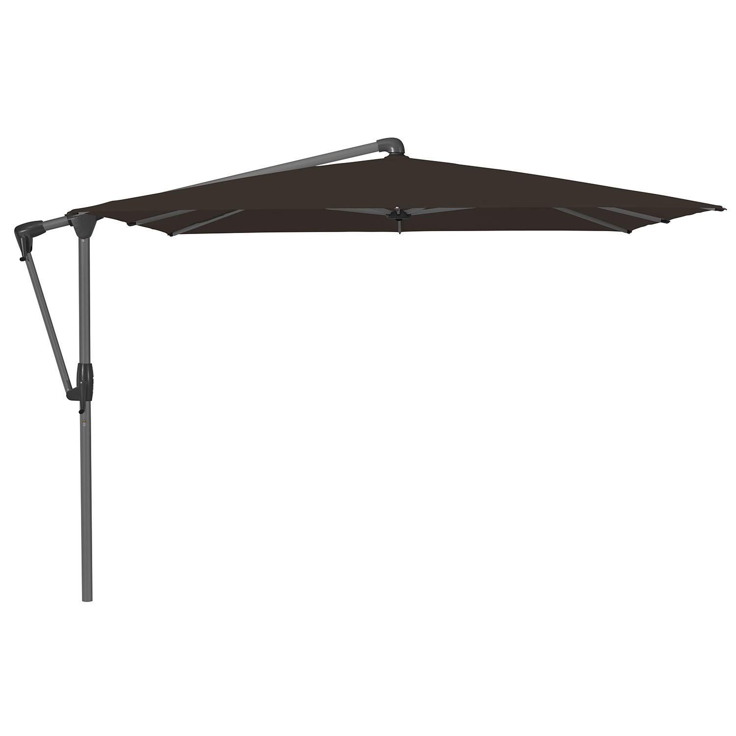 Glatz Sunwing Casa frihängande parasoll 270×270 cm kat.4 antracite alu / 408 black