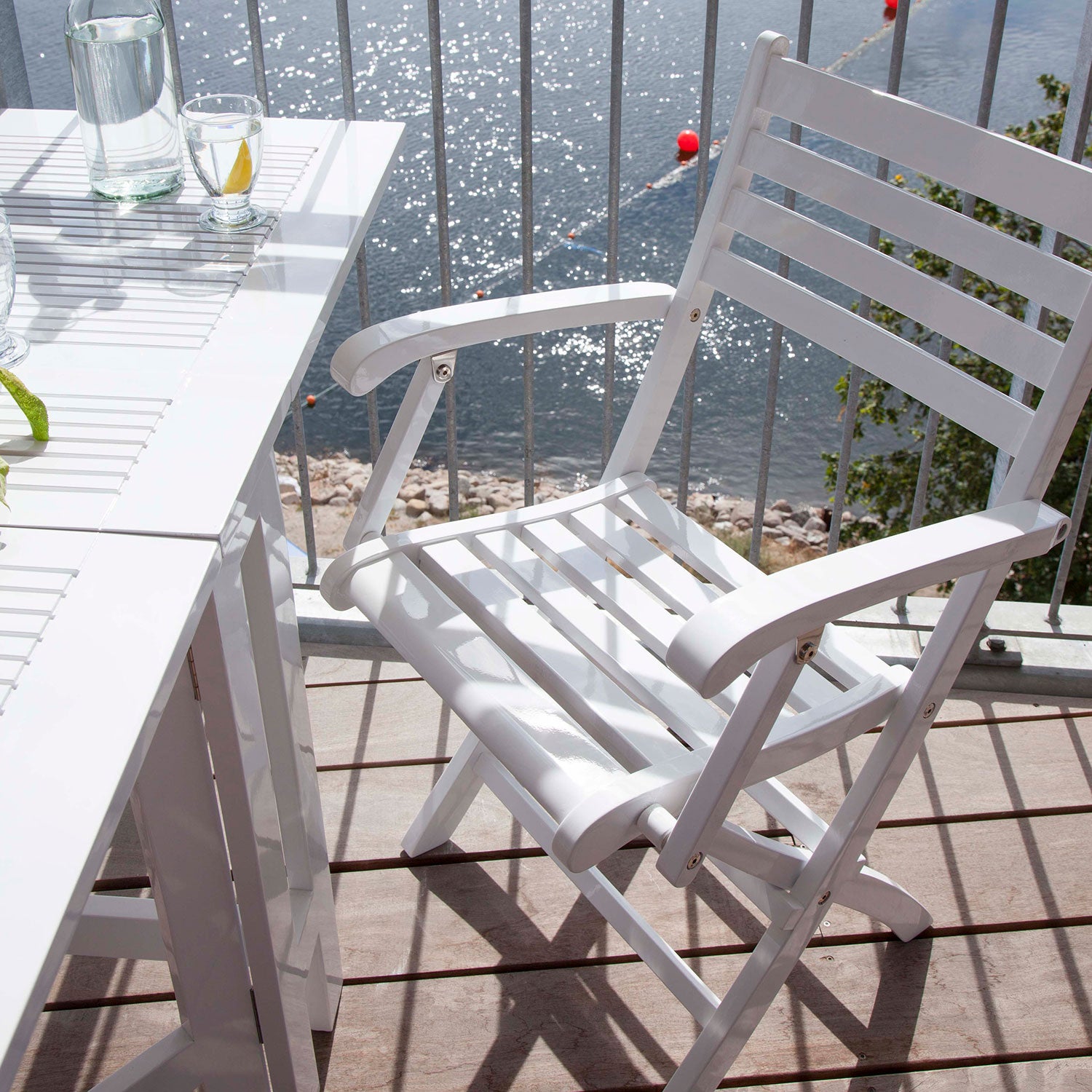 York fällbar karmstol vit 