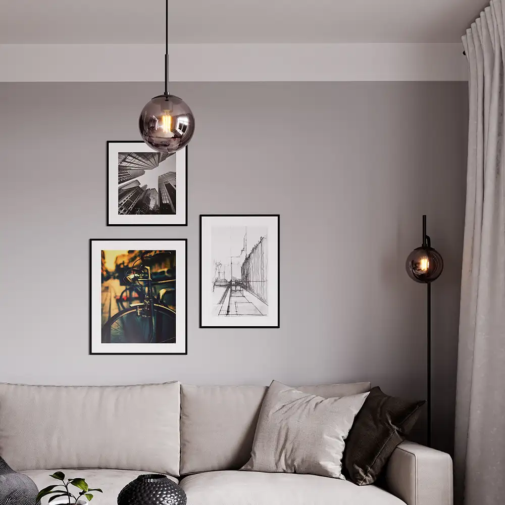 Boyle Taklampa Ø18cm Rökgrå