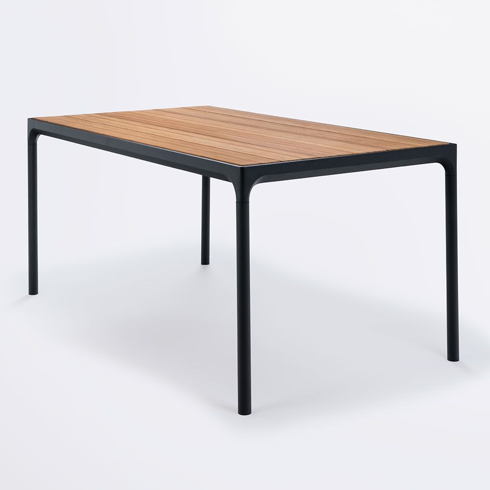 Produktfoto för Houe, Four matbord 160x90 cm svart/bamboo aluminium