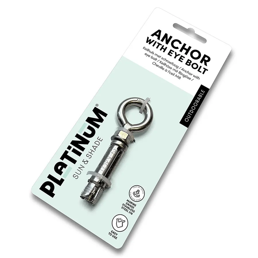 Inox monteringsmaterial ankare med ögla m8 