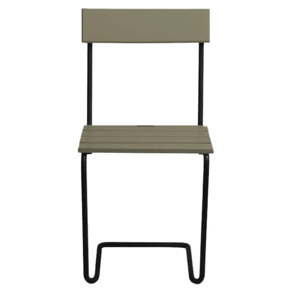 Stol 1 Grönlackad Ek / Svart Stativ