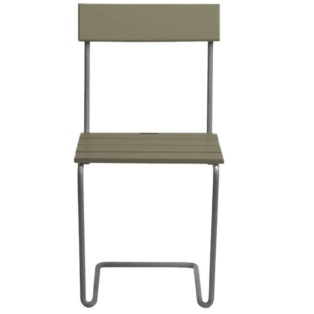 Stol 1 Grönlackad Ek / Varmförzinkat Stativ