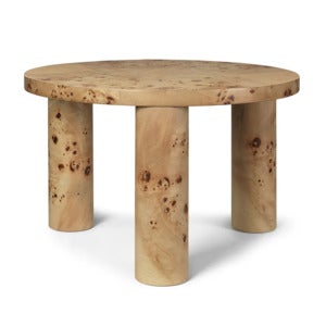 Post Soffbord Ø65 cm - Poplar Burl Veneer